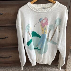 ⛳️ Vintage 90s Van Heusen 417 Golf Scene Knit Sweater ⛳️